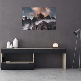 Tablou - Dolomiți Italieni ascunși în ceață (90x60 cm)