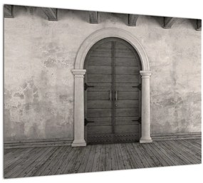 Tablou pe sticlă - Ușa misterioasă (70x50 cm)