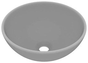 Chiuveta baie lux, gri deschis mat, 32,5x14cm, ceramica, rotund matte light grey