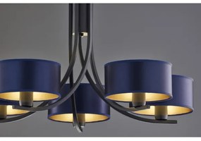Jupiter 2101 - Lustră cu lanț ARTHUR 5xE27/15W/230V albastru/negru