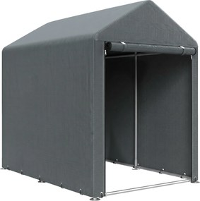 Outsunny Magazie pentru Scule cu Protecție UV și Intrare cu Fermoar, Cort de Garaj, 120x179x165 cm, Gri Închis | Aosom Romania