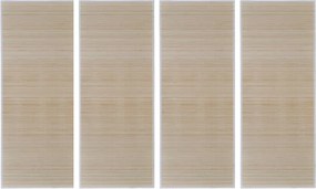vidaXL Covoare de bambus natural, 4 buc., 120x180 cm, dreptunghiulare