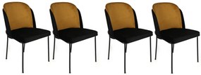 Set de scaune de sufragerie Dore Mustard, 4 bucăți, 4 buc