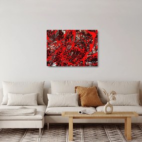 Tablou pe sticlă - Abstracție expresivă (70x50 cm)