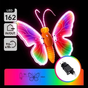 Aigostar - Decorațiune LED pentru exterior 162xLED 42 cm IP44 fluture/multicolor