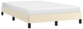 vidaXL Cadru de pat fără saltea cremă 120x190 cm piele artificială
