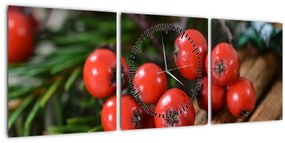 Tablou cu rowan și scorțișoară (cu ceas) (90x30 cm)