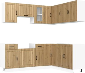 vidaXL Set dulap de bucătărie 11 piese „Kalmar” stejar artizanal lemn