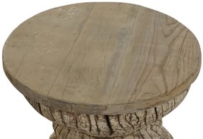 Masuta laterala, din lemn de tec, sculptata manual, Karno