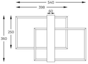 Plafoniera LED, Design Geometric, Lemn, Metal, MINAR