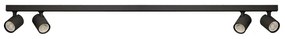 Plafoniera liniara neagra cu 4 spoturi EXO 4, 120cm