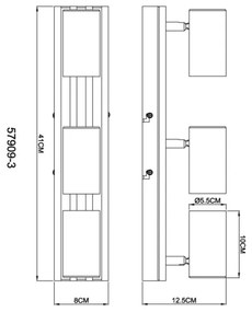 Spot Globo 57909-3 KAYDEN 3xGU10/25W/230V negru