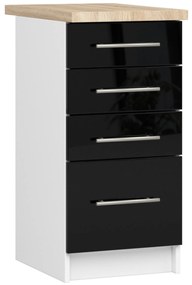 Dulap inferior de bucătărie Ozara S40 SZ4 (alb + negru lucios). 1071103
