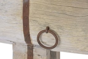 Jardinieră mare de exterior din lemn reciclat și metal, stil rustic, pentru grădină și terasă, „Tahiti”