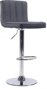 Scaun bar HILDA, gri/negru cromat, stofa clasica/piele ecologica/metal