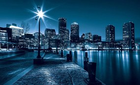 Fototapet - Orașul și zgârăienori noaptea (152,5x104 cm), în 8 de alte dimensiuni noi