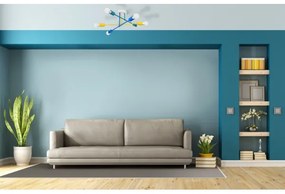 Lustră aplicată CAMBRIDGE 6xE27/60W/230V albastră/galbenă