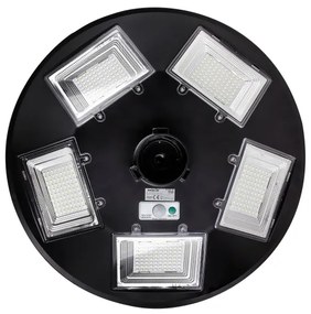 Lampă LED stradală solară cu senzor LED/22W/6V 6500K IP65 negru + telecomandă