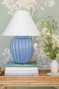 Veioza LUX, Ceramica Albastra, Tesatura In, CLARENDON