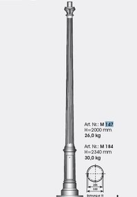 Stalp iluminat exterior din fier forjat, inaltime 256cm, AL 6839