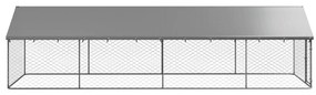 Padoc pentru caini de exterior, cu acoperis, 600x200x150 cm