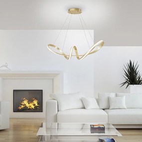 Lampă suspendată de design aurie incluzând LED 91 cm - Belinda