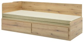 Canapea extensibilă Menetas (Stejar nisipiu + gri maro) (cu somieră și saltea) (cu sp. depozitare). 1098582