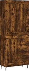 vidaXL Dulap înalt, stejar fumuriu, 69,5x34x180, lemn compozit