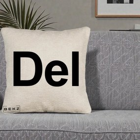 Perna Personalizata Tasta Del Tipografie Bold, 40x40 cm, Bej Canapea, Husa Detasabila, Perna Inclusa, BEKZ®