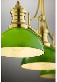 Lustră cu tijă PLATINO Jupiter 2074, 3xE27/15W/230V, verde/auriu
