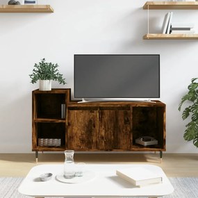 Comoda TV, stejar fumuriu, 100x35x55 cm, lemn prelucrat