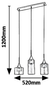 Lustra LED stil modern Candice 3L crom/transparent