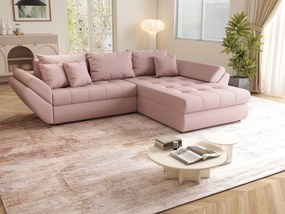 Colțar extensibil dumonde cu ladă de depozitare si sezut confortabil din spuma high-density, Loana Enjoy Flamingo II 270x185 cm