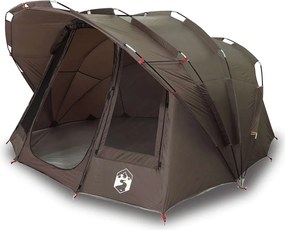 vidaXL Cort de pescuit pentru 5 persoane, maro, impermeabil