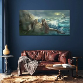 Tablou sticla Nava Syrena Ocean Burza