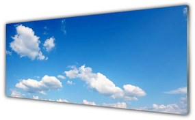 Tablou pe sticla Sky Peisaj Albastru Alb
