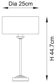 Lampă de masă Endon 104054 HIGHCLERE 1xE14/7W/230V alb/alamă d. 25 cm