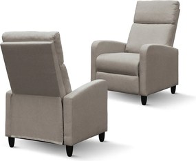 Fotoliu recliner Anna, țesătură, cadru metalic - GRI