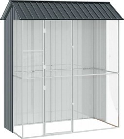vidaXL Cușcă pentru păsări Antracit 215 x 110 x 247 cm Oțel Galvanizat