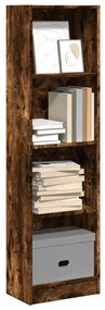 vidaXL Bibliotecă, stejar fumuriu, 40x24x143 cm, lemn prelucrat