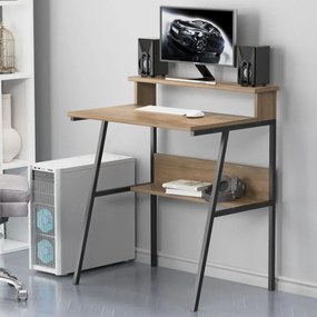 Birou/masa PC, Hodor Homs, nuc/negru,86x70x50 cm