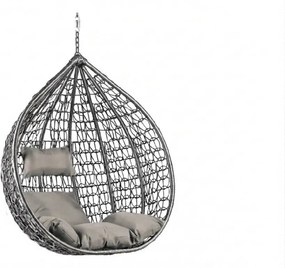 Scaun suspendat gri KOKON fara suport, perna deschisa