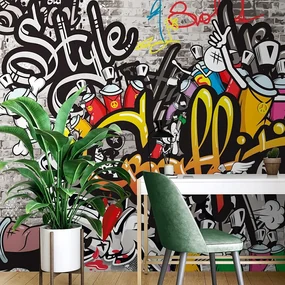 Tapet graffiti colorate