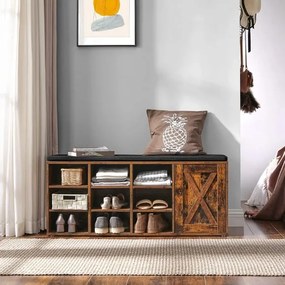 Dulap De Depozitare Pentru Pantofi, Maro Vintage, 110 Cm