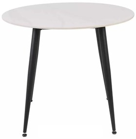 Masă de bucătărie Rion - 90 cm diametru, marmură / negru