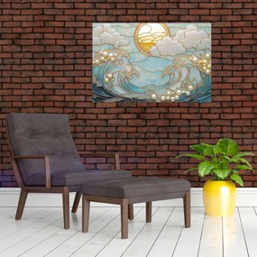 Tablou - Perle 3D în Ocean (90x60 cm)