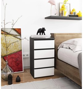 Comodă Cipriano II (grafit gri + Alb). 1128608