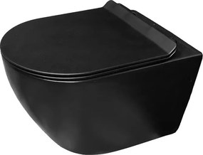 Set vas WC suspendat Rune Ivaldi Grande rimless negru cu capac softclose