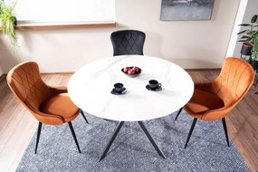 Masa rotunda Talia marmura alba/negru - d120 x h76 cm