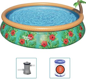 Bestway Set de piscină gonflabilă Fast Set Paradise Palms, 457x84 cm